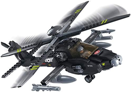 Kids Army Military Toy Apache Attack Gun Helicopter Blocks Bricks