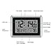Glisteny Digital Atomic Wall Clock, Indoor Outdoor Thermometer with Wireless Sensor Temperature Monitor for 300foot/100meter Range, Large LCD Display, Calendar, Table Standing, Snooze (Clock)