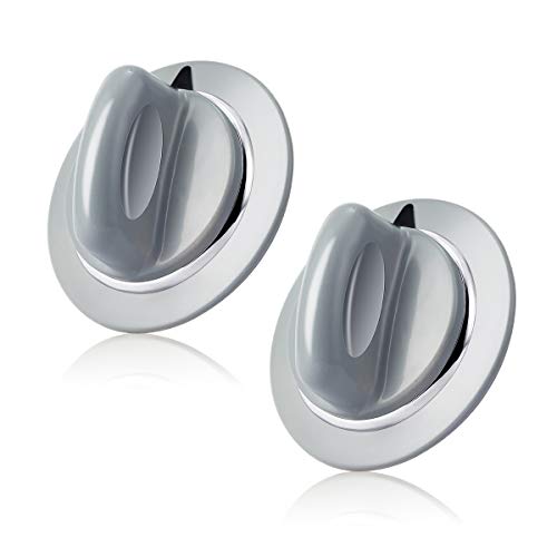 Dryer Knob, 2 Pack WE1M964 Replacement Timer Control Knob Dryer Timer Control Knob Dryer Replacement Part Accessories with Metal Ring for GE Dryer AP4980845 PS3487132