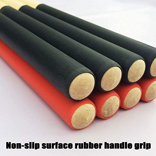 Drum sticks Set 2 Pair 5A Non-Slip Drum Sticks Classic Maple Wood, 1 Pair red 1 Pair black with a Velvet Drawstring Bag