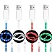 Cdycam 4pcs Glow in The Dark Light-up LED USB Data Sync Charger Cable Charging Cord for iPhone 5 5C 5S 6S 6 Plus 7 7 Plus 8 8 Plus X