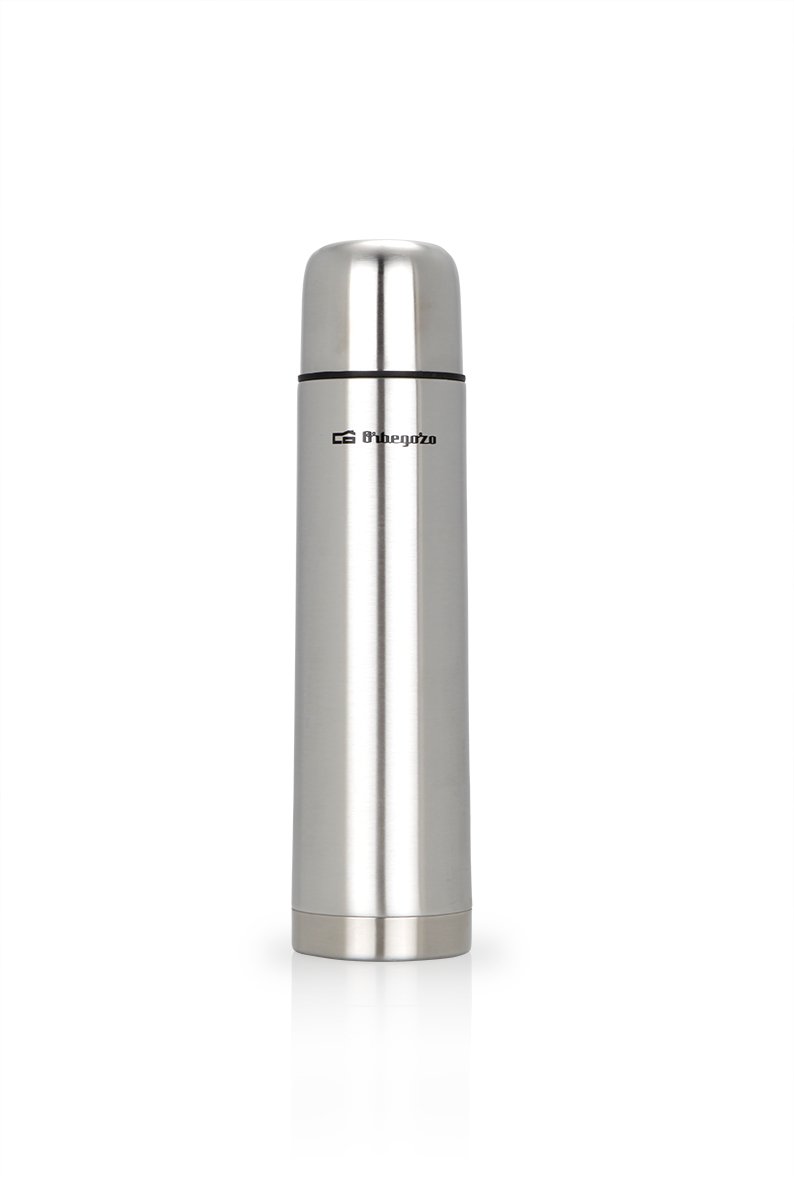 Orbegozo TRL 10060 Thermos for Liquids, Stainless Steel Body, Cap With Dosing Push Button, Suitable for Cold and Hot Liquids, 1 Litre