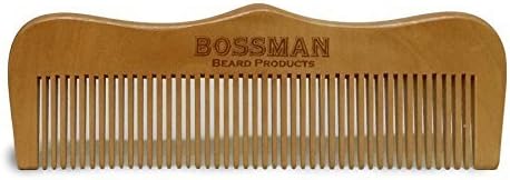 Pear Wood Beard Comb Engraved w/ Logo by Bossman Brands by Bossman Brands