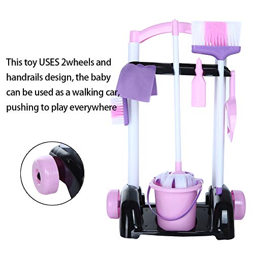 Cleaning Trolley Housekeeping Play Set - Childrens Portable Cleaning Set (US STOCK) - Thumbnail 3