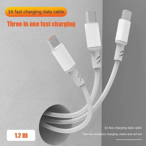 Multiple Charger Cable, 2Pack 4FT Multi Charging Cable Rapid Cord USB Charging Cable 3 in 1 Multi Phone Charger Cord with Type C/Micro/Lightning USB Connectors for Cell Phones and More