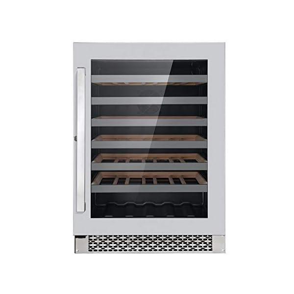 Cosmo-48-Bottle-24-Single-Zone-Compressor-Wine-CoolerChiller-Red-and-White-Wine-Cellar-with-Digital-Temperature-Display-Freestanding-Refrigerator-Quiet-Operation-Fridge-Stainless-Steel