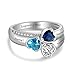 Ashleymade Personalized Mothers Rings with 3 Simulated Birthstones for Mom Family Name Rings for Grandmother Mother's Day Rings (Silver 4, 8)
