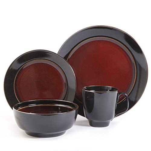 Gibson Elite Bella Galleria Round Reactive Glaze Stoneware Dinnerware Set, Service for 4 (16pcs