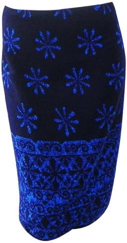 Womens Starfish HAWAIIAN Sarong Wrap (Medium, Dark Blue/Blue)