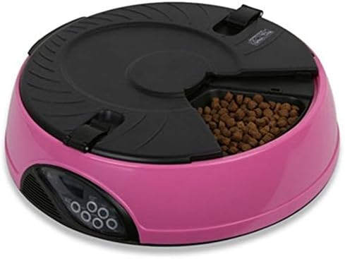 Automatic Timer Control Pet Feeder for feeding cats and dogs timely PINK