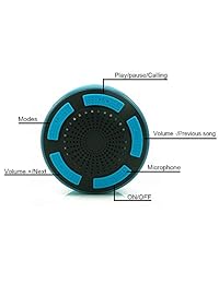 Impermeable, 5 W graves, micrófono integrado, manos libres, altavoz Bluetooth ducha con ventosa