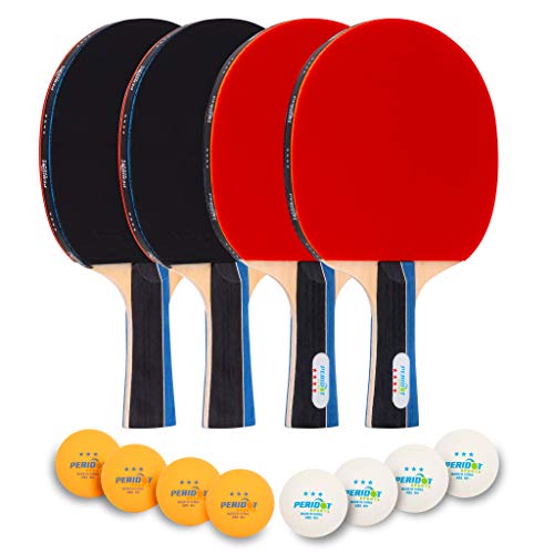 Peridot Sports Ping Pong Paddles Set of 4, Table Tennis Paddles and Balls, 4 Premium Pro Paddles with ITTF Approved… - Image 2