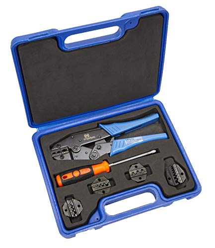 Wire Crimper With 4 Dies Tool Kit - Adjustable Settings - Ergonomic Handle For Comfortable Use - With Mini Tool Set Box - By Gee Gadgets (Certified Refurbished) - Thumbnail 4