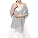 Soffte Cloud Sheer Chiffon Women Evening Shawls and Wraps for Dresses Sliver Grey
