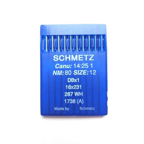 La Canilla ® – 10 Needles for Industrial Sewing Machine Schmetz DBx1 1738(A) 16 x 231 Thickness 80/12 Round Piston