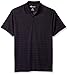 Haggar Men's Short Sleeve Windowpane Textured Knit Polo, Black, X-Large