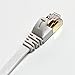 Tera Grand - 100FT - CAT7 10 Gigabit Ethernet Ultra Flat Patch Cable for Modem Router LAN Network, Gold Plated Shielded RJ45 Connectors, Faster Than CAT6a CAT6 CAT5e, White