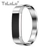 For Fitbit Alta/HR!Cool Replacement SS Steel Bracelet Wrist Strap Band Bangle For Fitbit Alta HR Fashion Polished SS Steel Bracelet Metal Wristband Strap -Style 01-Silver