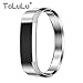 For Fitbit Alta/HR!Cool Replacement SS Steel Bracelet Wrist Strap Band Bangle For Fitbit Alta HR Fashion Polished SS Steel Bracelet Metal Wristband Strap -Style 01-Silver