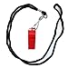 Adecco LLC 6 Pack Plastic Coach Whistles, Sports Referee Whistles with Lanyard, Red Whistle for Lifeguard Training Sports Safety Emergency