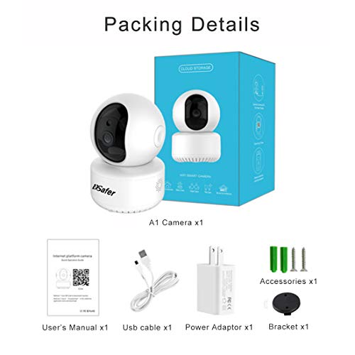 WiFi Camera Indoor, Wireless Security Cameras with 32GB Micro SD Card, Smart Auto Humanoid Tracking 2.4ghz 1080P Night Vision IP Dome Camera with 2 Way Audio for Home Security for Baby, Dsafer