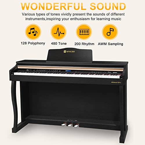 Digital Piano, 88 Key Weighted Home Piano Bundle for Beginner