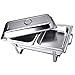 Giantex 2 Packs Chafing Dish 9 Quart Chafer Dishes Buffet Set Stainless Steel Rectangular Chafing Dish Set with Half Size Pan