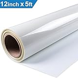 Heat Transfer Vinyl HTV for T-Shirts 12 Inches by 5 Feet Roll (White)