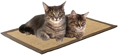 Cat Litter Mat, Natural Sisal Non-slip Cat Scratching Post Mat, Three-Layer Premium Carpet Cat Scratch Pad, Home Floor Bed Mat Size L(L 31.519.7 In, Brown)
