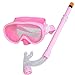 Kids Swimming Studying Anti-Fog Goggles Diving Mask Snorkel Set (for Age 4-10)