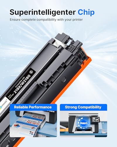 GPC IMAGE 219X Toner Set Compatible with HP Color LaserJet Pro 3302fdwg (with Chip), 219X W2190X Toner for 3202DW 3302SDWG 3302FDNG 3302FDW 3302SDW (Black Cyan Magenta Yellow 4-Pack)