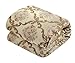 Chic Home Aubrey King Size Comforter Set with Bed Skirt, Shams and 3 Decorative Pillows - Jacquard Bed Comforter King with Hypoallergenic Fill (Beige)