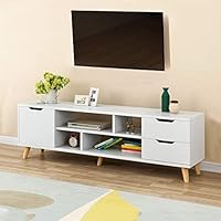 Buedvo TV Stand,TV Cabinet Drawer Remote Control TV Stand with Doors Shelves,Media Console Table,Living Room Furniture,TV Stand Wood TV Cabinet Modern Coffee Table Living Room Cabinet