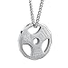 WaMLFac Mens Fashion Stainless Steel Fitness Gym Dumbbell Weight Plate Barbell Chain Pendant Necklace