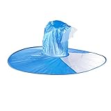 Juvale Foldable UFO Umbrella Cap - Waterproof Hands Free Umbrella Rain Hat Headwear Cap, Blue, 11.5 Inches