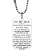 ZXOTTY to My Son Just Do Your Best Love Dad Daddy Father Dog Tag Military Air Force Navy Coast Guard Necklace Ball Chain Gift for Best Son Birthday Graduation Stainless Steel