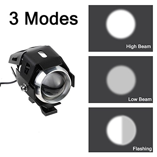 Prozor koplamp voor motorfiets, met 3-weg-schakelaar, 2 stuks, 125 W, 3000 lm, CREE U5 LED-lampen, te gebruiken als… - Image 5