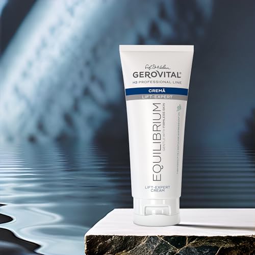 Professional Anti-Aging Facial Cream – 200 ml with Lifting and Regenerating Effect – For Mature or Dry Skin – With Tightenyl, Gatuline Expression and Vitamins A+E, Gerovital H3 Equilibrium