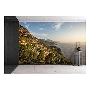 Beautiful Landscape with Mountains and Sea - Removable Wall Mural | Self-Adhesive Large Wallpaper - 66x96 inches