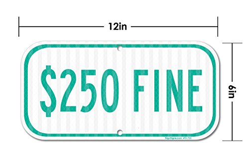 $250 Fine Sign, Federal 6"x12" 3M Prismatic Engineer Grade Reflective Aluminum, For Indoor or Outdoor Use - By SIGO SIGNS - Thumbnail 2