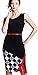 HOMEYEE Women's Elegant Patchwork Sheath Sleeveless Business Dress B290 (M, Black)
