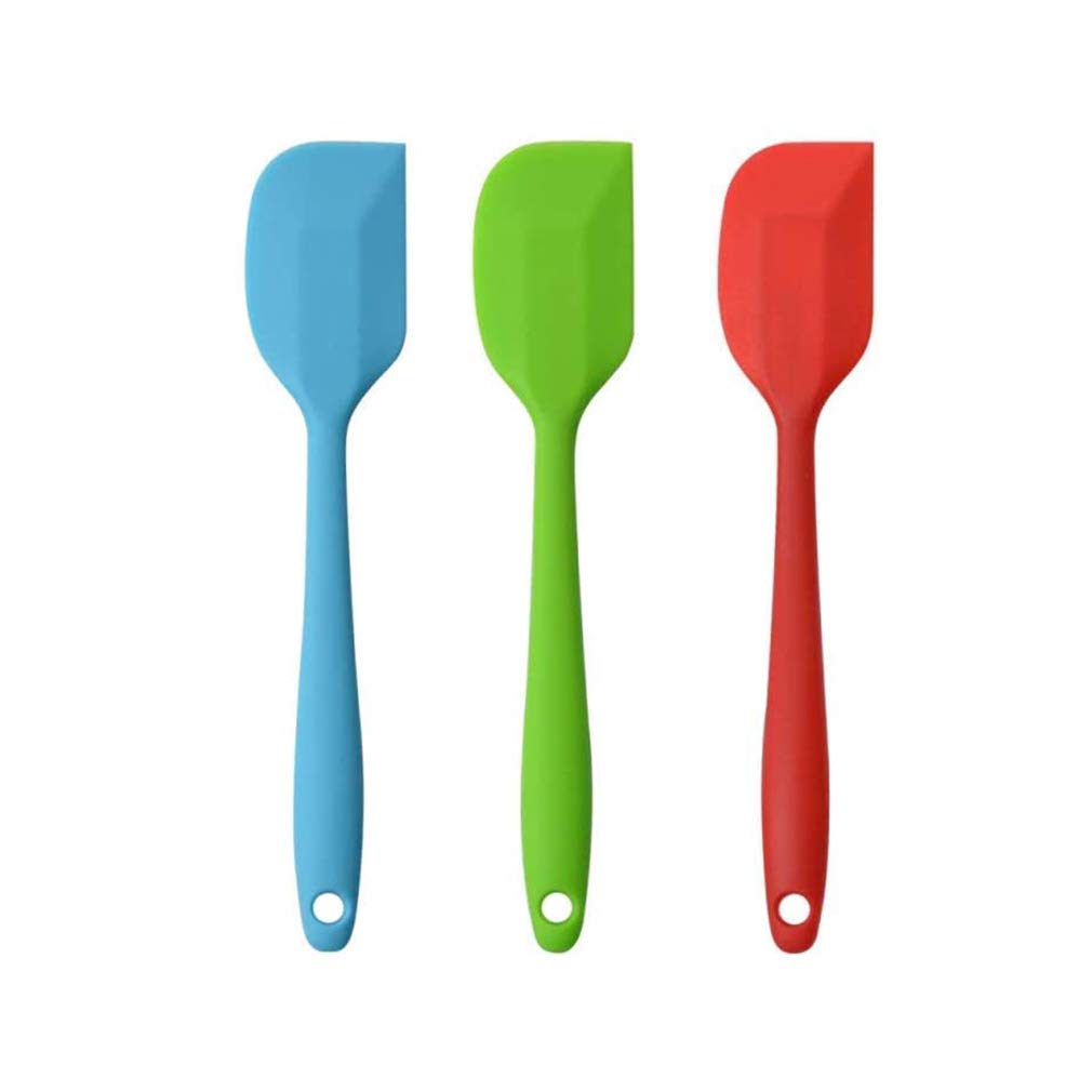 Set of 3 Small Silicone Spatulas Heat Resistant Harmless Non-Stick Utensils Easy to Clean for Cooking, Baking and Mixing