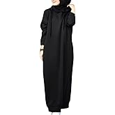 kiobrvhe Womens Maxi Long Hoodie Dress Pullover Sweatshirt for Muslin Girl Spring Fall Autumn Winter Loose Dress