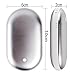 Osunlin 5200mAh Portable Pebbles Double-Side Rechargeable Hand Warmer/Power Bank for iPhone/Samsung (Silver)