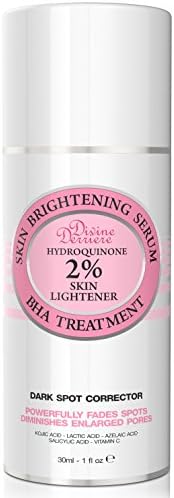 Skin Lightening 2% Hydroquinone Dark Spot Corrector Remover For Face & Melasma Treatment Fade Cream - Contains Vitamin C, Salicylic Acid, Kojic Acid, Azelaic Acid and Lactic Acid Peel 1 oz