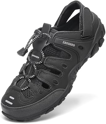 Sandalias Trekking Mujer Ligeras Transpirables, Negro 37