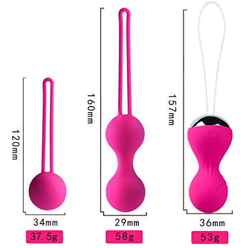 kegel Balls Exercise Weights for Women Tightening-Ben wa Balls for Beginners & Advanced Pelvic Floor Exercises and Regaining Bladder Control (Pink)