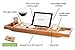 Luxury Bamboo Bath Caddy Tray,  Large Shower Bathtub Organizer Accessories With Extending Sides, Reading Rack, Wine Glass, Book, Tablet Holder and Phone Compartment, Bonus Soap Holder By OCENGS