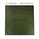Topnaca 2 3 4 Person Outdoor Thickened Oxford Fabric Camping Tarpaulin Shelter Tent Tarp Canopy Cover Footprint Groundsheet Blanket Mat for Fishing Beach Hiking Backpacking
