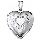 PicturesOnGold.com 14k White Gold Small Heart Photo Locket